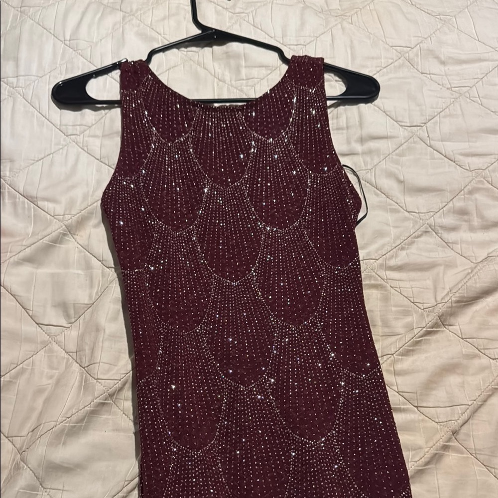 Windsor Red Sequin Embellished Sheath Dress